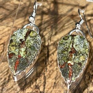 Dragon Bloodstone Earrings 1 7/8”
